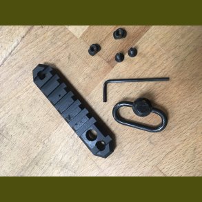 M-LOK Aluminums Rail with QD sling Swivel ( 8 slots )